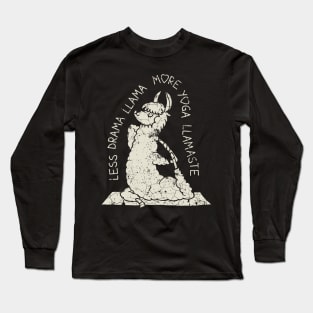 Less Drama More Yoga Llama Long Sleeve T-Shirt